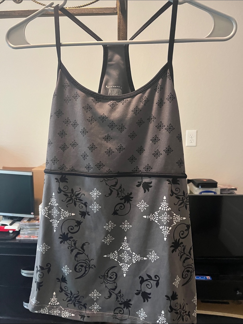 Charcoal Gray Decorative Tank Dress